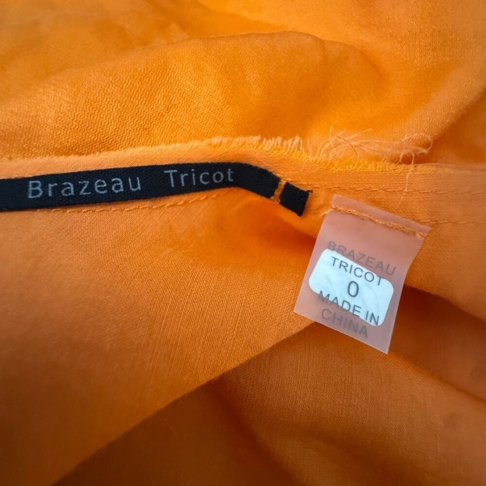 Brazeau Tricot Woman slip dress orange size 0 XS silk blend spaghetti straps - Picture 10 of 11